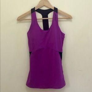 Reebok Purple Racer Back Activewear Top w padding
